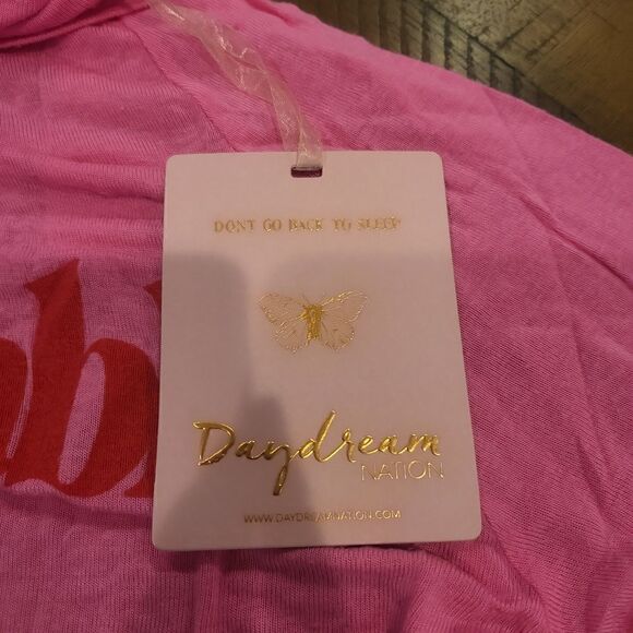 Dolls Kill x Daydream Nation Pink and Red Long Sleeve Turtleneck Medium - Picture 2 of 6